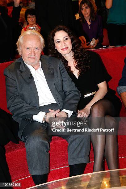 Stage Director Niels Arestrup and his wife actress Isabelle Le Nouvel present the theater play 'Big Apple' at the 'Vivement Dimanche' French TV show...