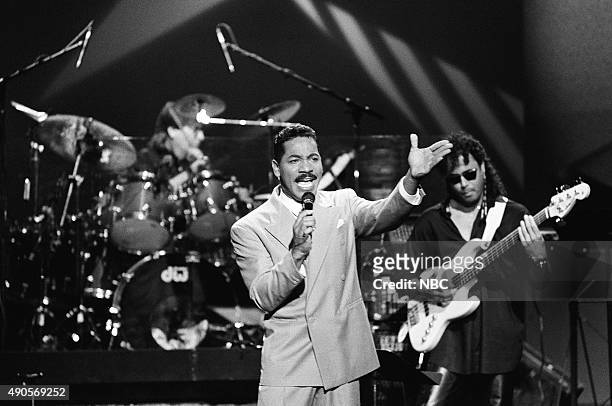 Pictured: Musical guest Keith Washington performs on July 21, 1991 --