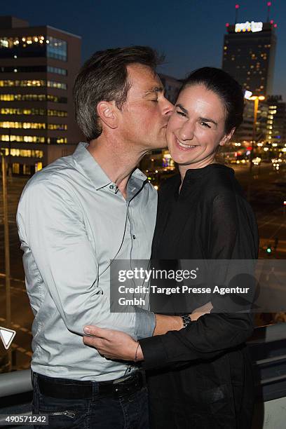 Jan Sosniok and his wife Nadine attend the charity event 'Ein Abend der Magie' by Tom Tailor at Soho House on September 29, 2015 in Berlin, Germany.