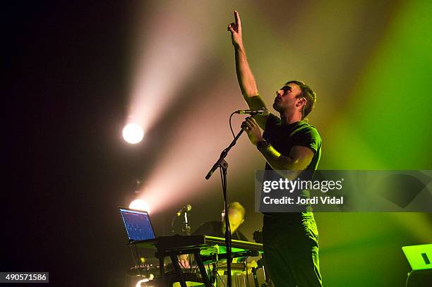 Sufjan Stevens performs on stage at Auditori del Forum on September 29, 2015 in Barcelona, Spain.