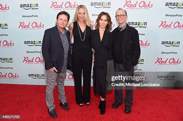Actors Michael J. Fox, Tracy Pollan, Jennifer Grey and Joel Grey attend the Amazon red carpet premiere for the brand new original comedy series "Red...
