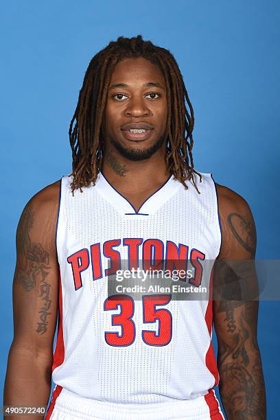 Cartier Martin of the Detroit Pistons poses for a portrait during media day on September 28, 2015 at The Palace of Auburn Hills in Auburn Hills,...