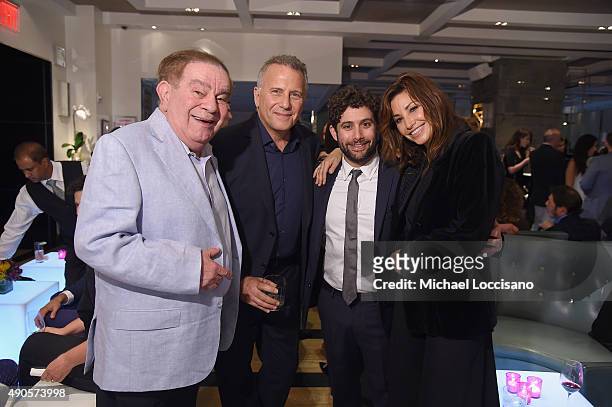 Freddie Roman, Paul Reiser, Joe Lewis and Gina Gershon attend the Amazon red carpet premiere for the brand new original comedy series "Red Oaks" on...