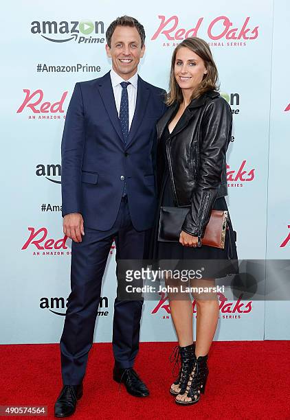 Seth Meyers and Alexi Ashe attend "Red Oaks" series premiere at Ziegfeld Theater on September 29, 2015 in New York City.
