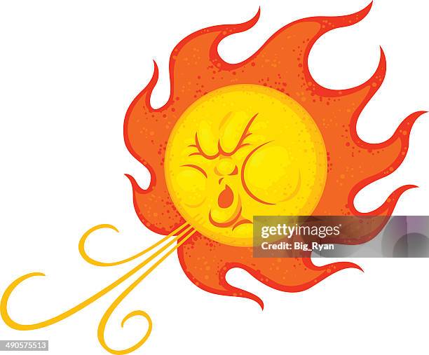 ilustraciones, imágenes clip art, dibujos animados e iconos de stock de santa ana winds - heat wave