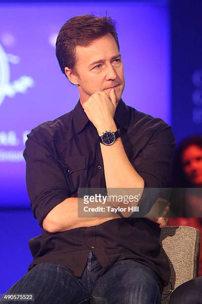 Actor Edward Norton attends the 2015 Clinton Global Initiative Annual Meeting at Sheraton Times Square on September 29, 2015 in New York City.