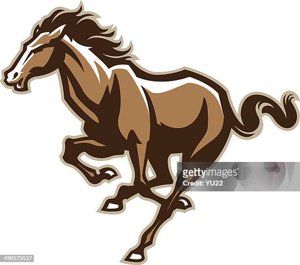 ilustrações de stock, clip art, desenhos animados e ícones de cavalo de corrida - mustang