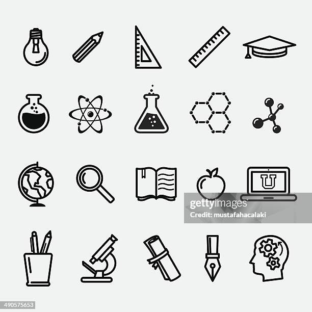 simple education and science icons - letter u stock illustrations