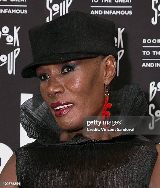 Singer Grace Jones signs and discusses her new book "I'll Never Write My Memoirs" at Book Soup on September 29, 2015 in West Hollywood, California.