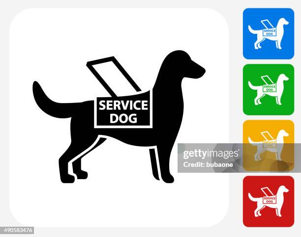service dog icon flat graphic design - service animal stock illustrations