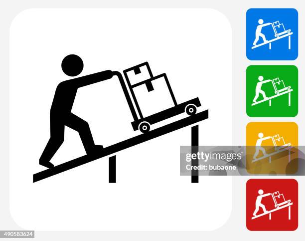 moving icon flat graphic design - ramp stock illustrations