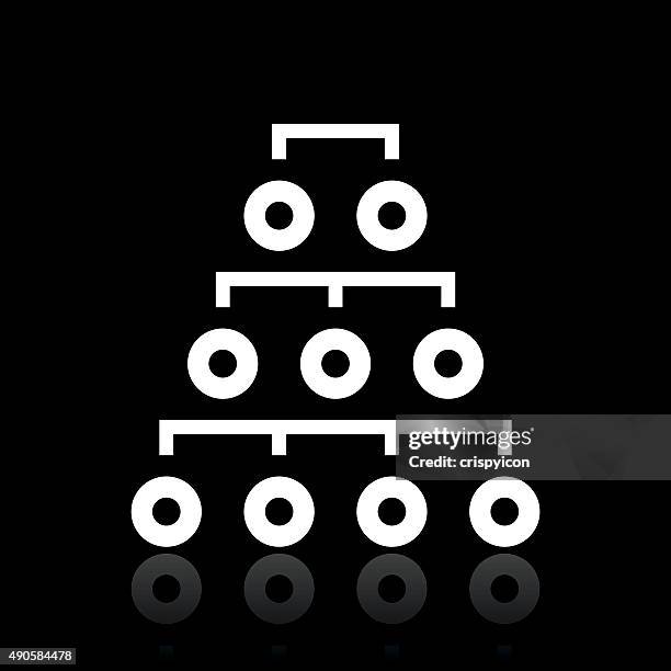 organization chart icon on a black background. - whiteseries - digital org chart stock illustrations
