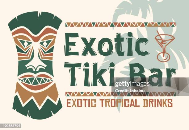 exotic tiki bar - pacific islands stock illustrations