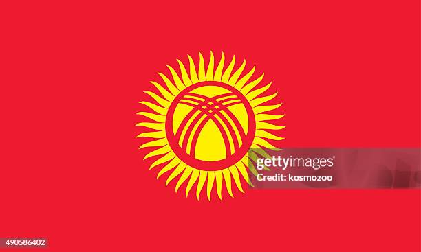 flagge kirgisistan - kyrgyzstan stock-grafiken, -clipart, -cartoons und -symbole