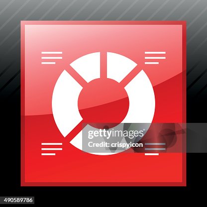 Donut Chart icon on a square button. - SleekSeries Donut Chart icon on a square button. - SleekSeries