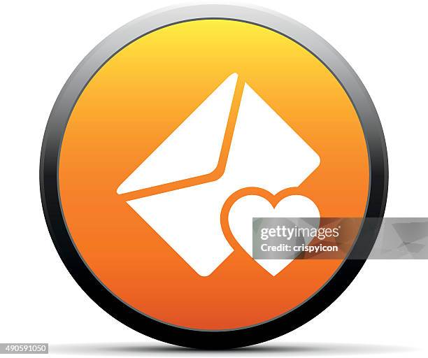 email icon on a round button. - simpleseries - fond orange stock illustrations