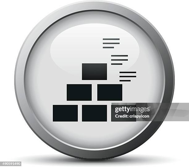 pyramid icon on a silver button. - silverseries - stacking boxes stock illustrations
