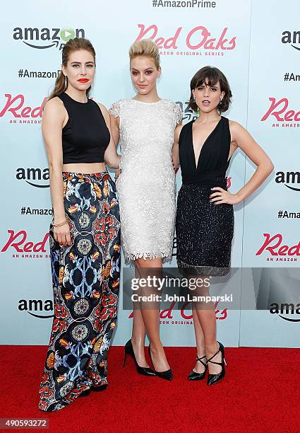 Alexandra Turshen, Gage Golightly and Alexandra Socha attend "Red Oaks" series premiere at Ziegfeld Theater on September 29, 2015 in New York City.