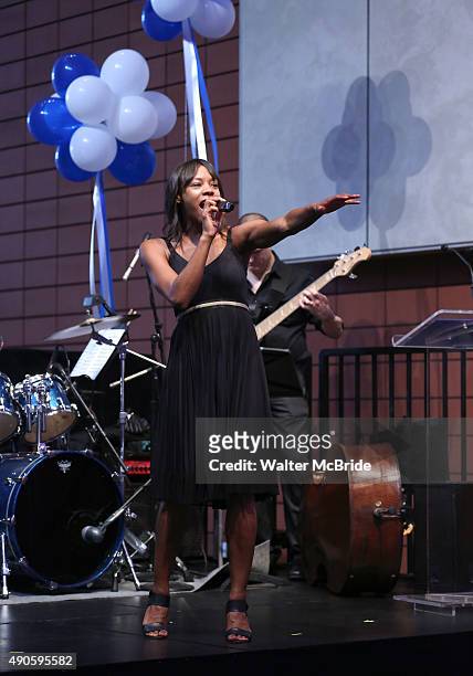 Nikki James performing at the Broadway Salutes 2015 in Anita's Way on September 29, 2015 in New York City.