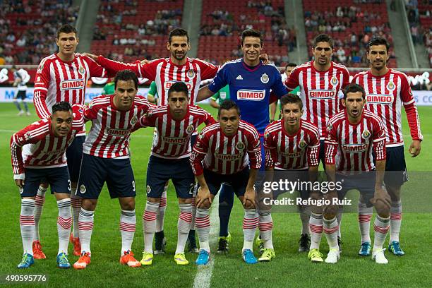 Players of Chivas, pose for photos prior the 11th round match between Chivas and Monterrey as part of the Apertura 2015 Liga MX at Omnilife Stadium...