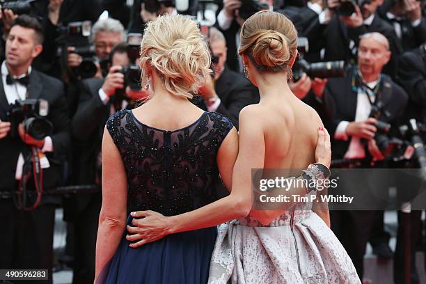 Hofit Golan and Victoria Bonia attend the Opening ceremony and the "Grace of Monaco" Premiere during the 67th Annual Cannes Film Festival on May 14,...