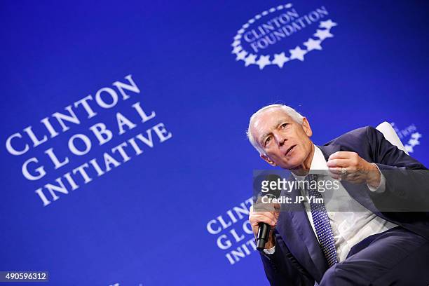 Retired U.S. Army General Wesley Clark, CEO of Wesley K. Clark & Associates speaks onstage during the Clinton Global Initiative 2015 at the Sheraton...