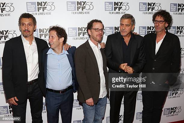 John Turturro, Tim Blake Nelson, Ethan Coen, George Clooney, and Joel Coen attend a screening of "O Brother, Where Art Thou" at Alice Tully Hall on...