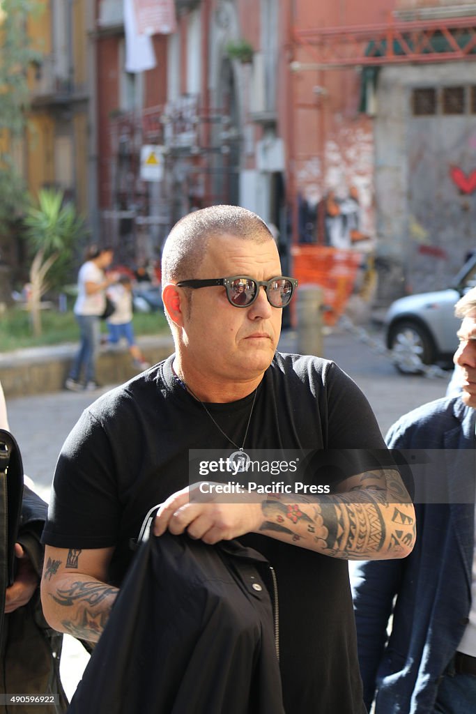 Nello Daniele arrives during  the plaque ceremony given to...