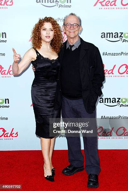 Bernadette Peters and Joel Grey attend the Amazon "Red Oaks" premiere screenning at Ziegfeld Theater on September 29, 2015 in New York City.