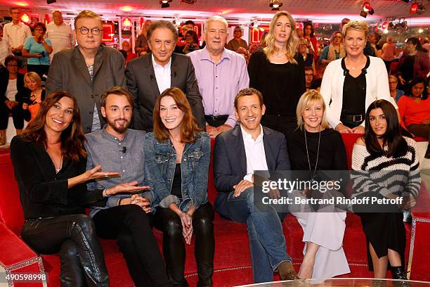 Dominique Besnehard, Michel Drucker, Father and Sister of Christophe Willem, Christian and Sandrine, Elise Lucet, Zazie, Main Guest of the show...