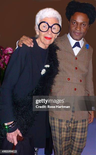 Iris Apfel and Ike Ude attend the book launch for Ude's book 'Style File' at Diane von Furstenberg's flagship store, New York, New York, 2010.