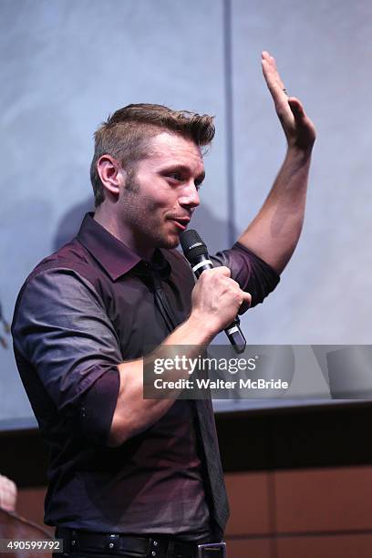 Nathaniel Hackmann performing at the Broadway Salutes 2015 in Anita's Way on September 29, 2015 in New York City.