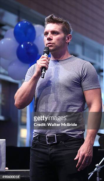 Nathaniel Hackmann performing at the Broadway Salutes 2015 in Anita's Way on September 29, 2015 in New York City.