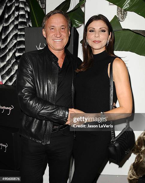 Terry Dubrow and Heather Dubrow attend the EVINE Live celebration at Villa Blanca on September 29, 2015 in Beverly Hills, California.