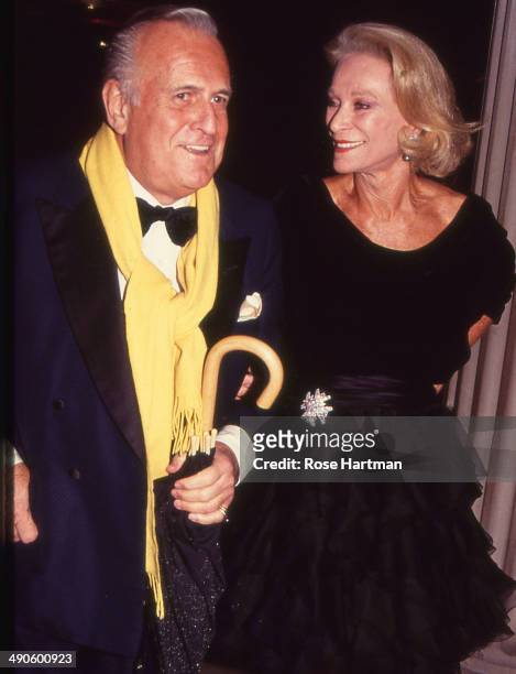 John Richardson and Nan Kempner attend a Costume Institute gala at the Metropolitan Museum of Art, New York, New York, 1999.