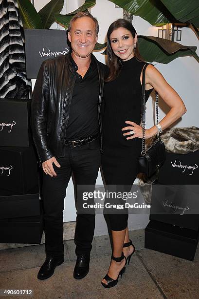 Personality Heather Dubrow and husband Terry Dubrow arrive at the EVINE Live Celebration at Villa Blanca on September 29, 2015 in Beverly Hills,...