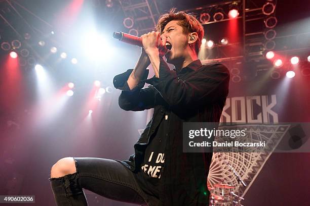 Takahiro Moriuchi of One Ok Rock performs at House Of Blues Chicago on September 29, 2015 in Chicago, Illinois.