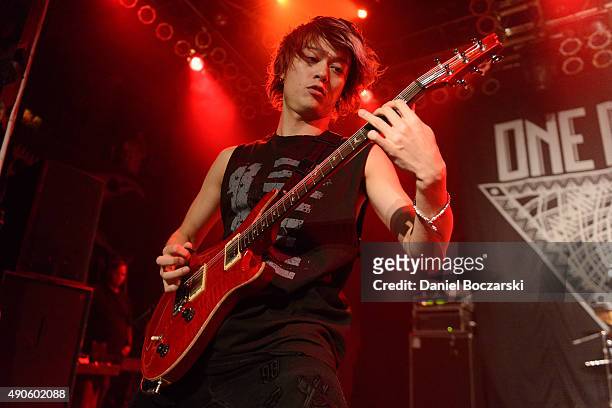 Toru Yamashita of One Ok Rock performs at House Of Blues Chicago on September 29, 2015 in Chicago, Illinois.