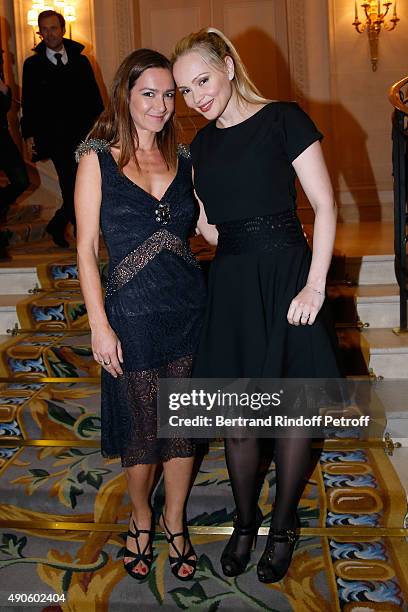 Actresses Emmanuelle Boidron, Beatrice Rosen attend the Charity Dinner to Benefit 'Claude Pompidou Foundation', held at 'Four Seasons Hotel George V'...