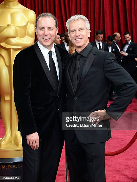 Director/writers Kirk DeMicco and Chris Sanders attend the Oscars held at Hollywood & Highland Center on March 2, 2014 in Hollywood, California.