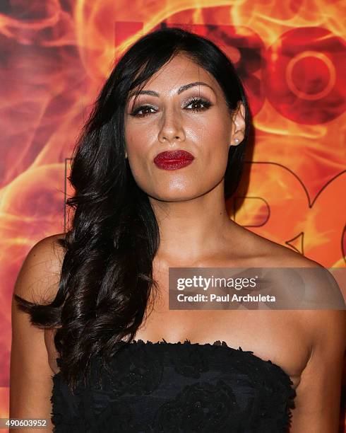 Actress Tehmina Sunny attends the HBO's Official 2015 Emmy After Party at The Plaza at the Pacific Design Center on September 20, 2015 in Los...