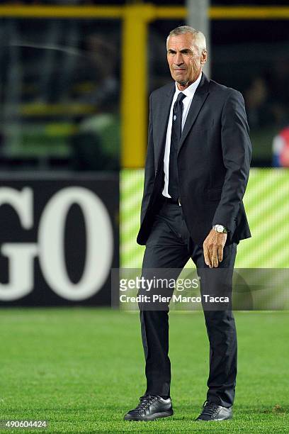 Edy Reja head coach of Atalanta BC attends the Serie A match between Atalanta BC and UC Sampdoria at Stadio Atleti Azzurri d'Italia on September 28,...