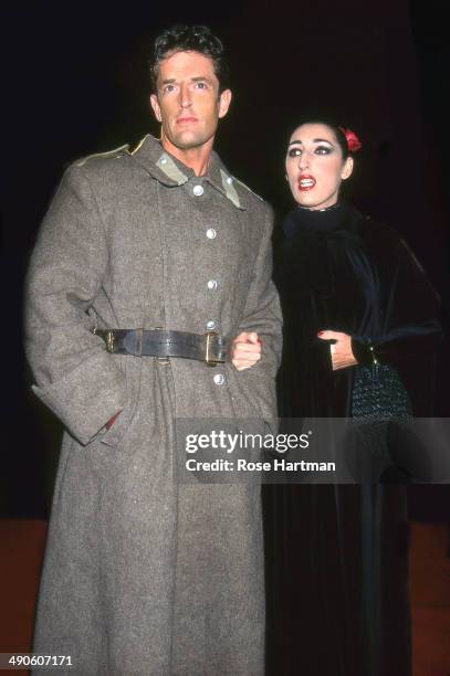 Actor Rupert Everett and actress Rossy de Palma attend an unidentified film premiere, New York, New York, 1995.