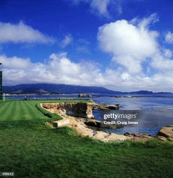 General view of the Tee at the Pebble Beach Golf Links in Pebble Beach, California.