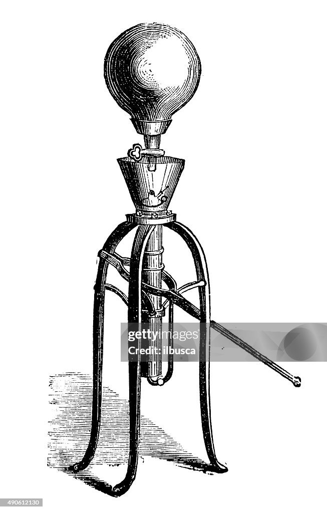 Antique illustration of pneumatic compressed air machinery