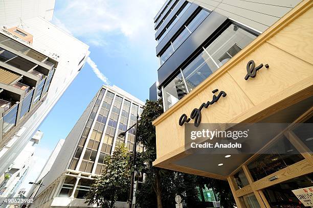 Agnes B. Store is seen at the high-end shopping district of Ginza in Tokyo, Japan, on September 30, 2015. Agnes b. Oponed a new store on September...