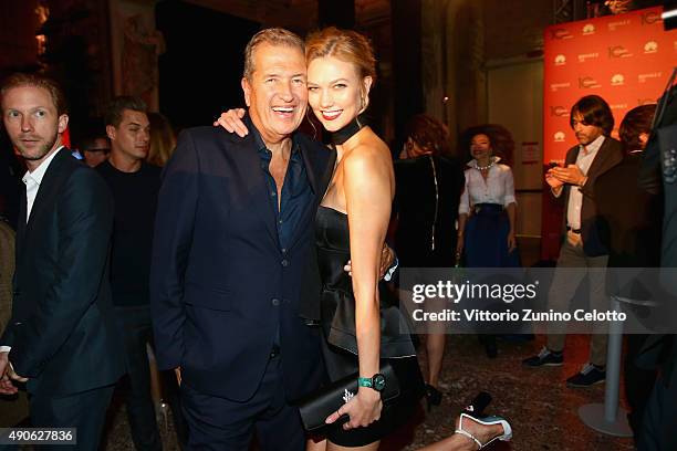 Karlie Kloss and Mario Testino attend Vogue China 10th Anniversary at Palazzo Reale on September 28, 2015 in Milan, Italy.