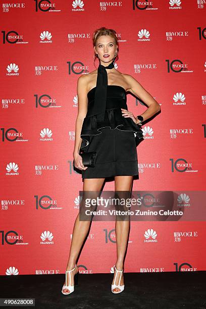 Karlie Kloss attends Vogue China 10th Anniversary at Palazzo Reale on September 28, 2015 in Milan, Italy.