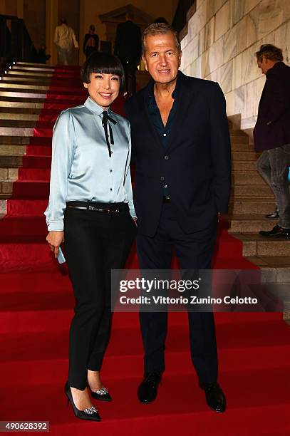 Angelica Cheung and Mario Testino attend Vogue China 10th Anniversary at Palazzo Reale on September 28, 2015 in Milan, Italy.