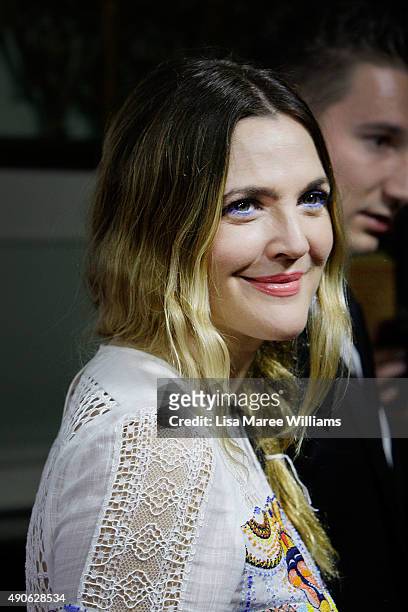 Drew Barrymore arrives at the 'Miss You Already' Gala premiere at the State Theatre on September 30, 2015 in Sydney, Australia.